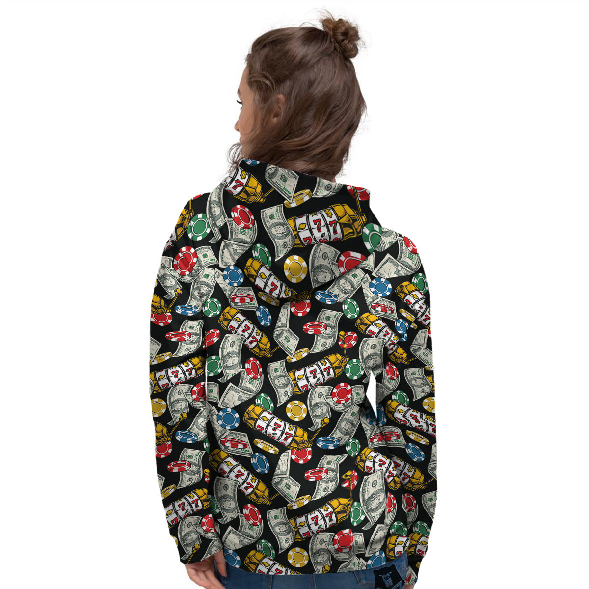 Slot Machines Casino Print Pattern Women's Hoodie-grizzshop