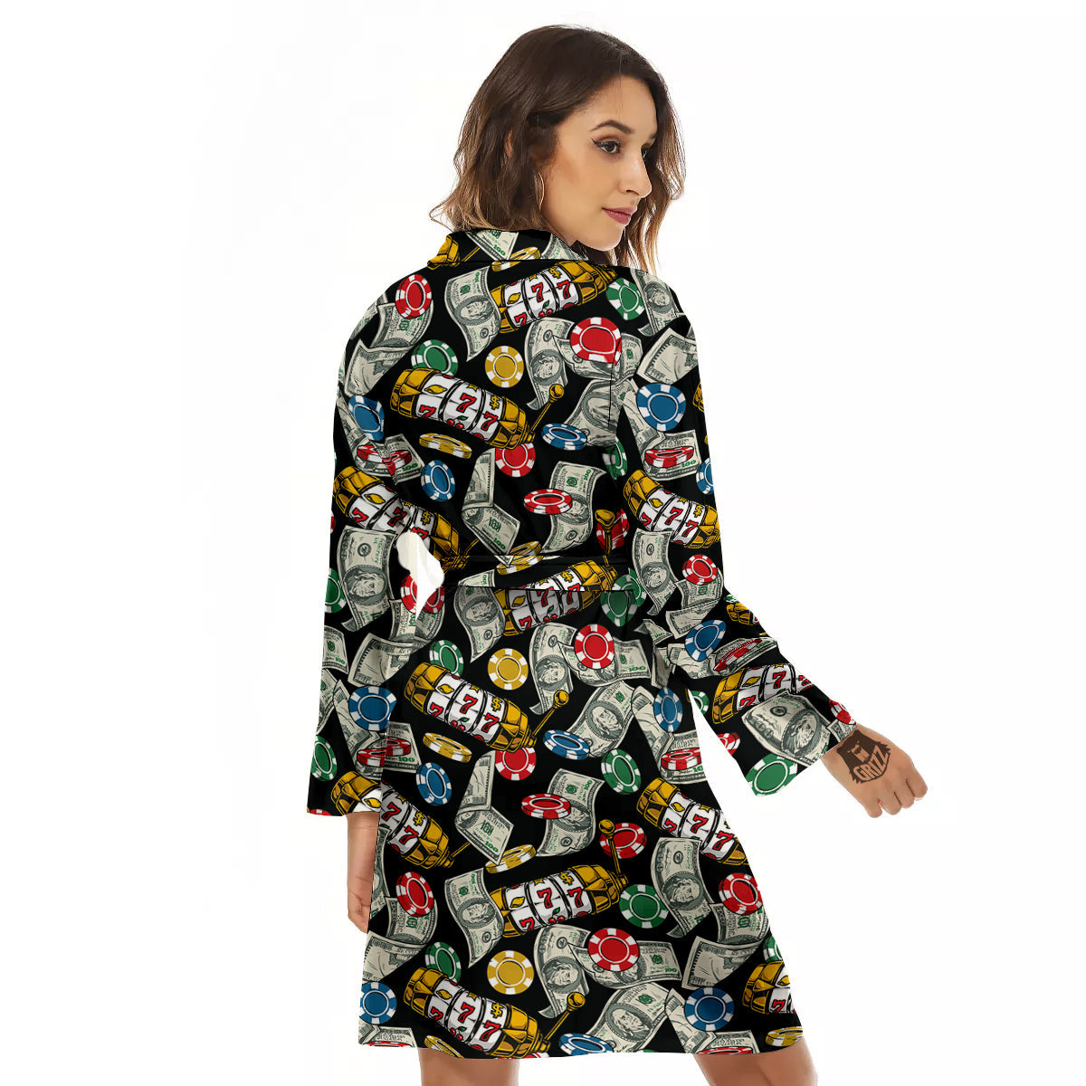 Slot Machines Casino Print Pattern Women's Robe-grizzshop