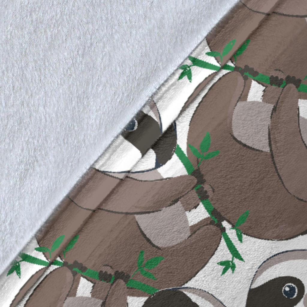 Sloth Bamboo Pattern Print Blanket-grizzshop