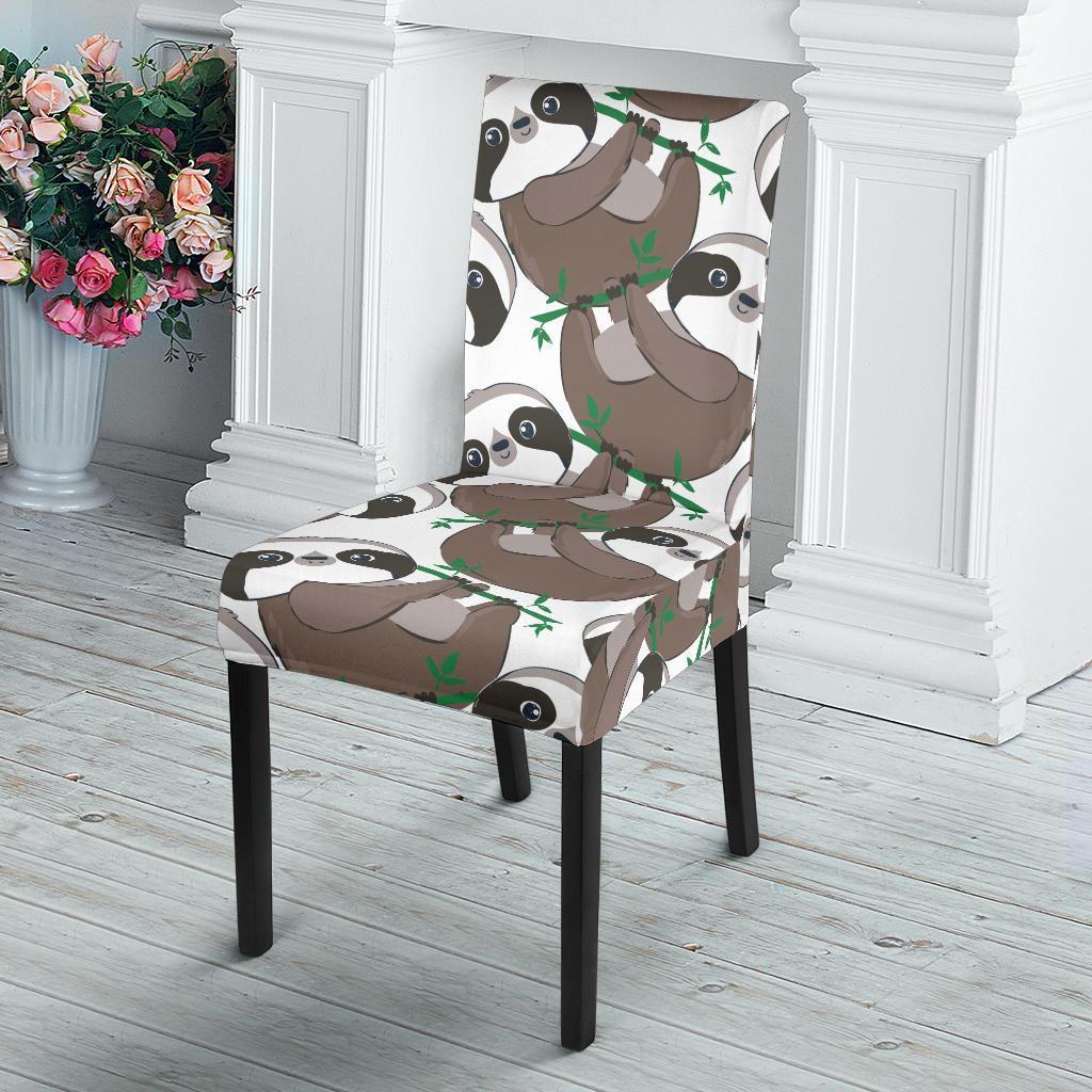 Sloth Bamboo Pattern Print Chair Cover-grizzshop