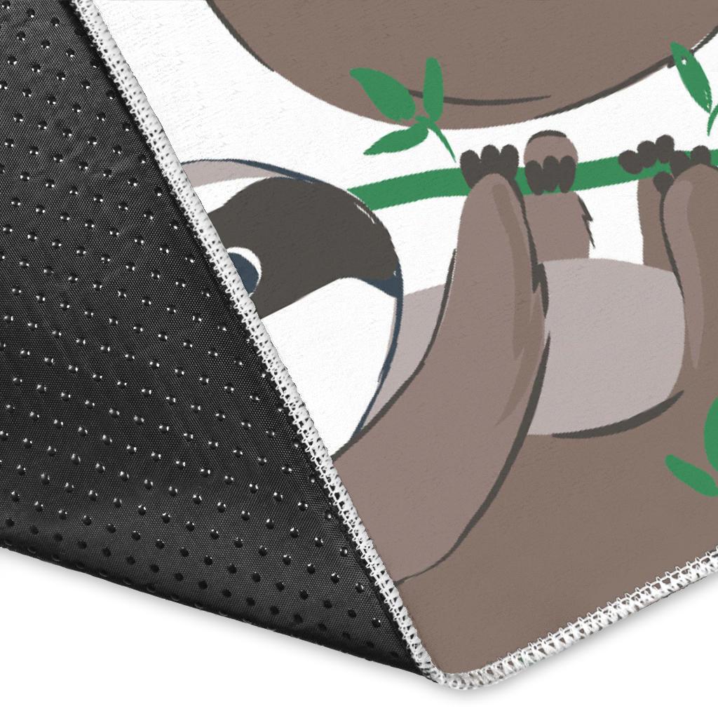 Sloth Bamboo Pattern Print Floor Mat-grizzshop