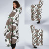 Sloth Bamboo Pattern Print Hooded Blanket-grizzshop