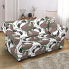 Sloth Bamboo Pattern Print Loveseat Cover-grizzshop