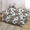 Sloth Bamboo Pattern Print Loveseat Cover-grizzshop