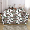 Sloth Bamboo Pattern Print Loveseat Cover-grizzshop