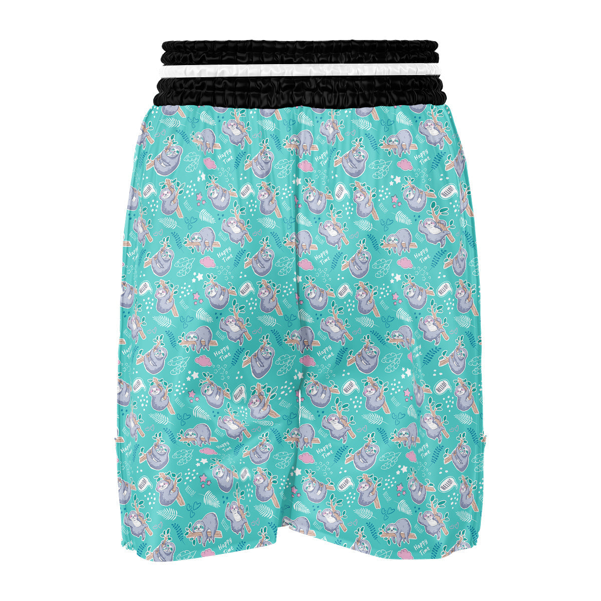 Sloth Cute Print Pattern Boxing Shorts-grizzshop