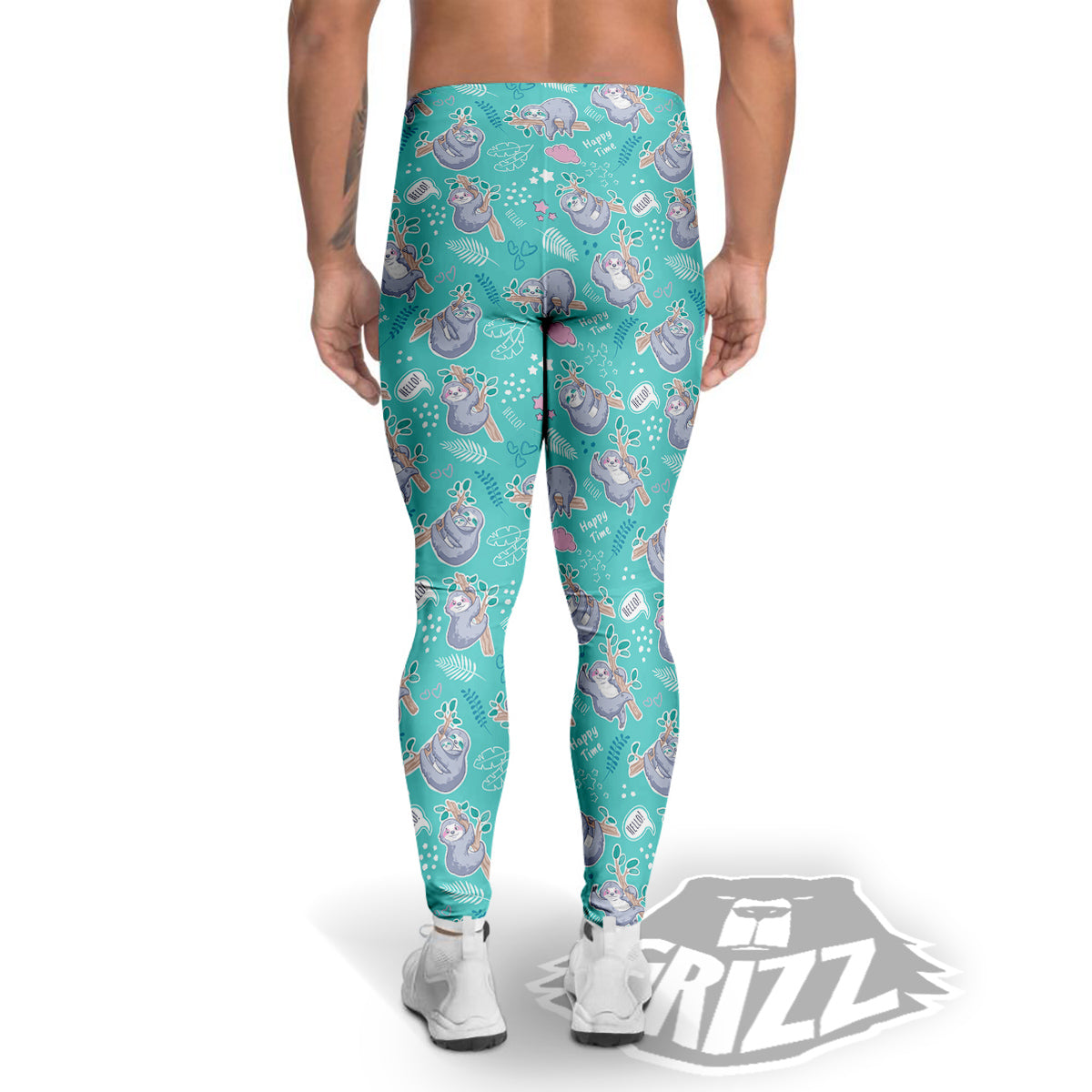 Sloth Cute Print Pattern Men's Leggings-grizzshop