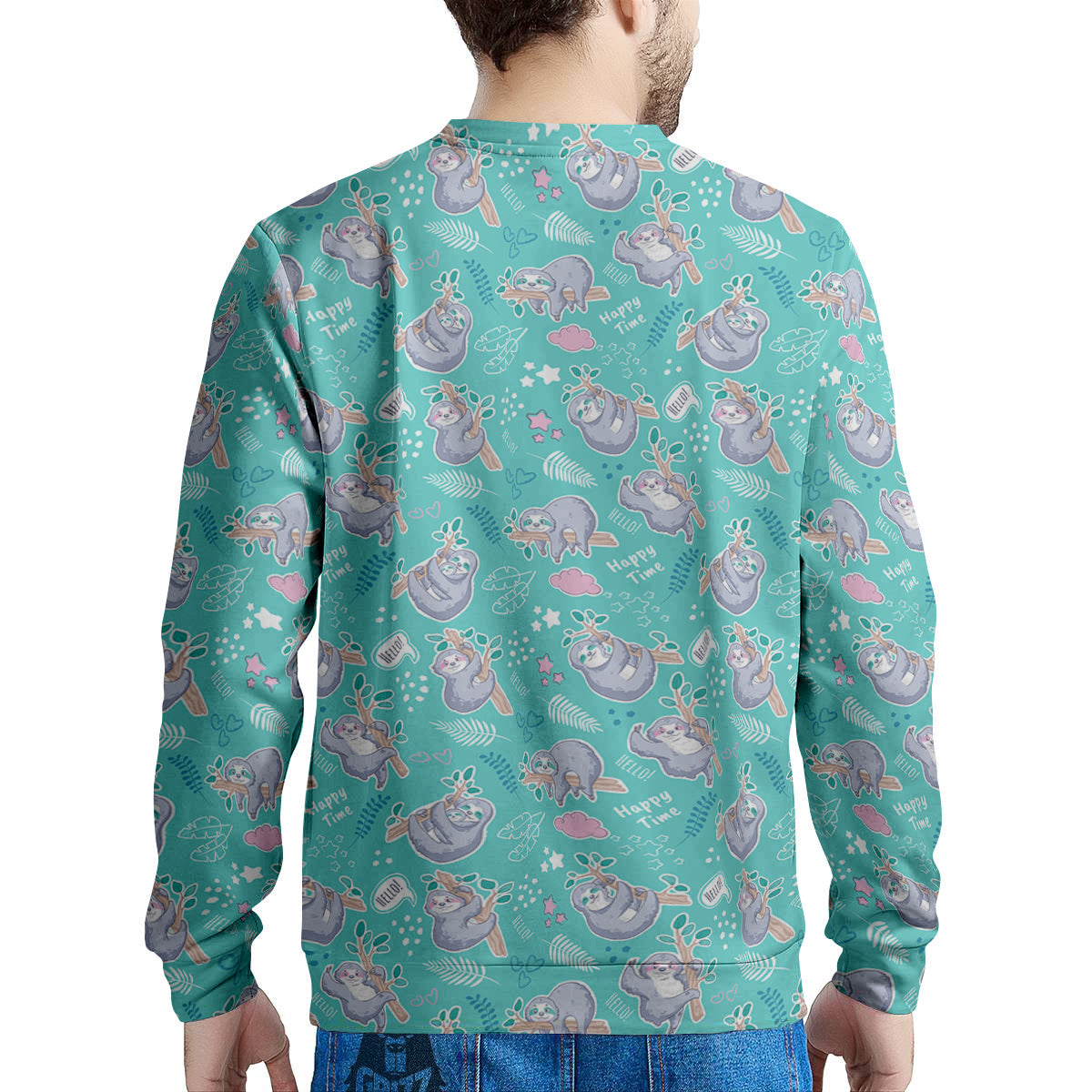 Sloth Cute Print Pattern Men's Sweatshirt-grizzshop