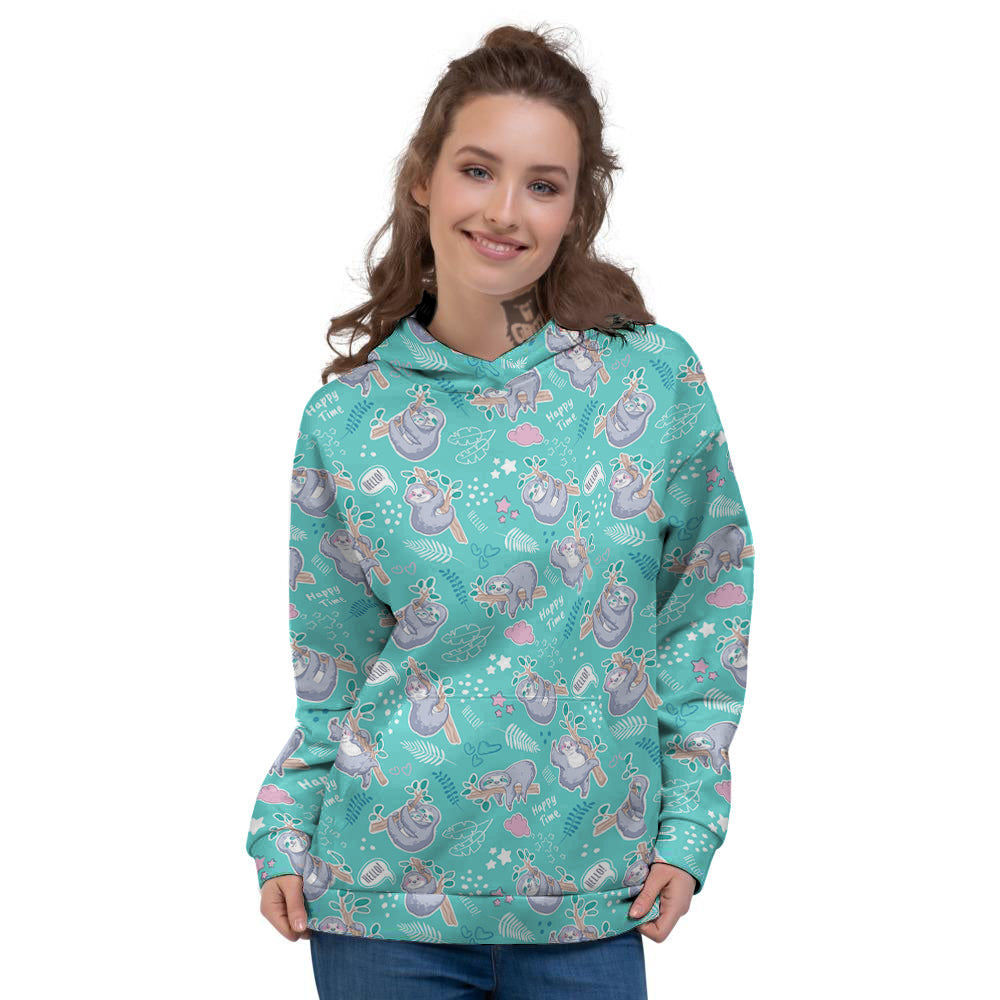 Sloth Cute Print Pattern Women's Hoodie-grizzshop