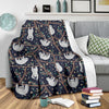 Sloth Floral Pattern Print Blanket-grizzshop