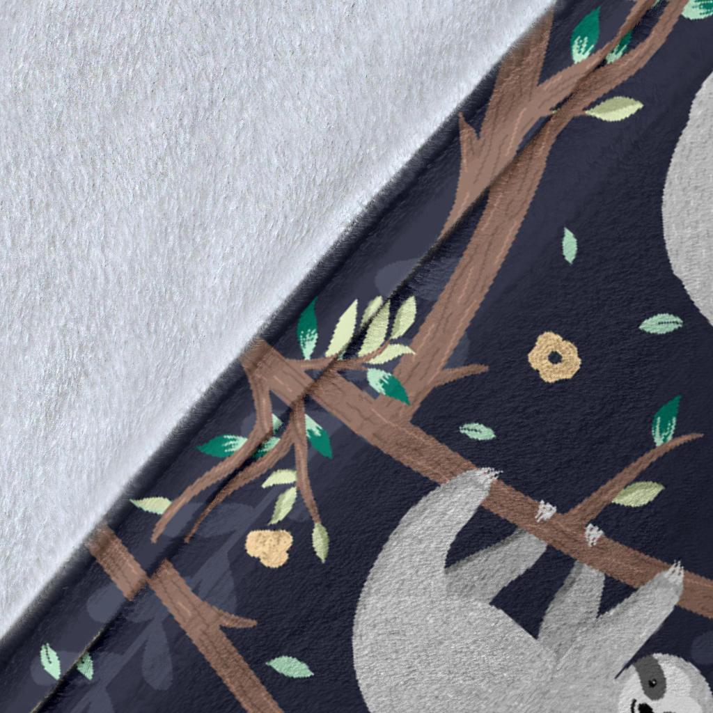 Sloth Floral Pattern Print Blanket-grizzshop