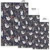 Sloth Floral Pattern Print Floor Mat-grizzshop