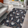 Sloth Floral Pattern Print Floor Mat-grizzshop