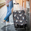Sloth Floral Pattern Print Luggage Cover Protector-grizzshop