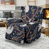 Sloth Floral Pattern Print Recliner Cover-grizzshop