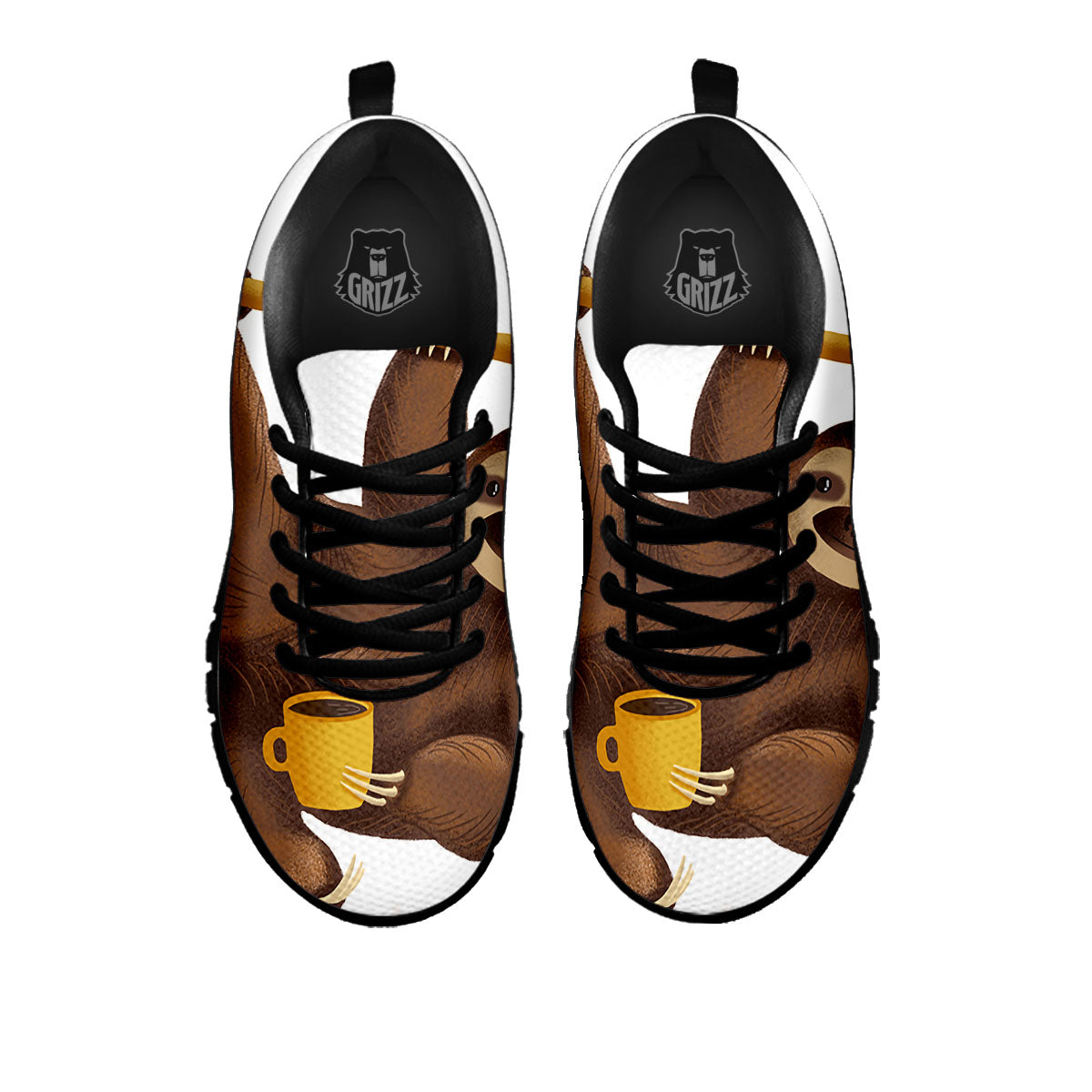 Sloth Happy Print Black Sneaker-grizzshop