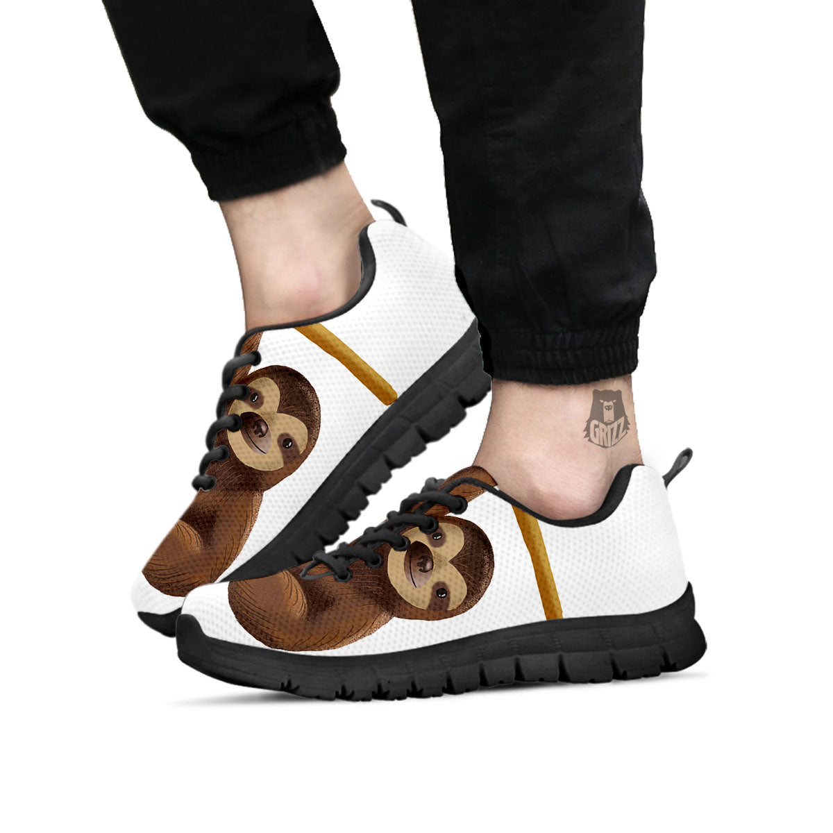 Sloth Happy Print Black Sneaker-grizzshop