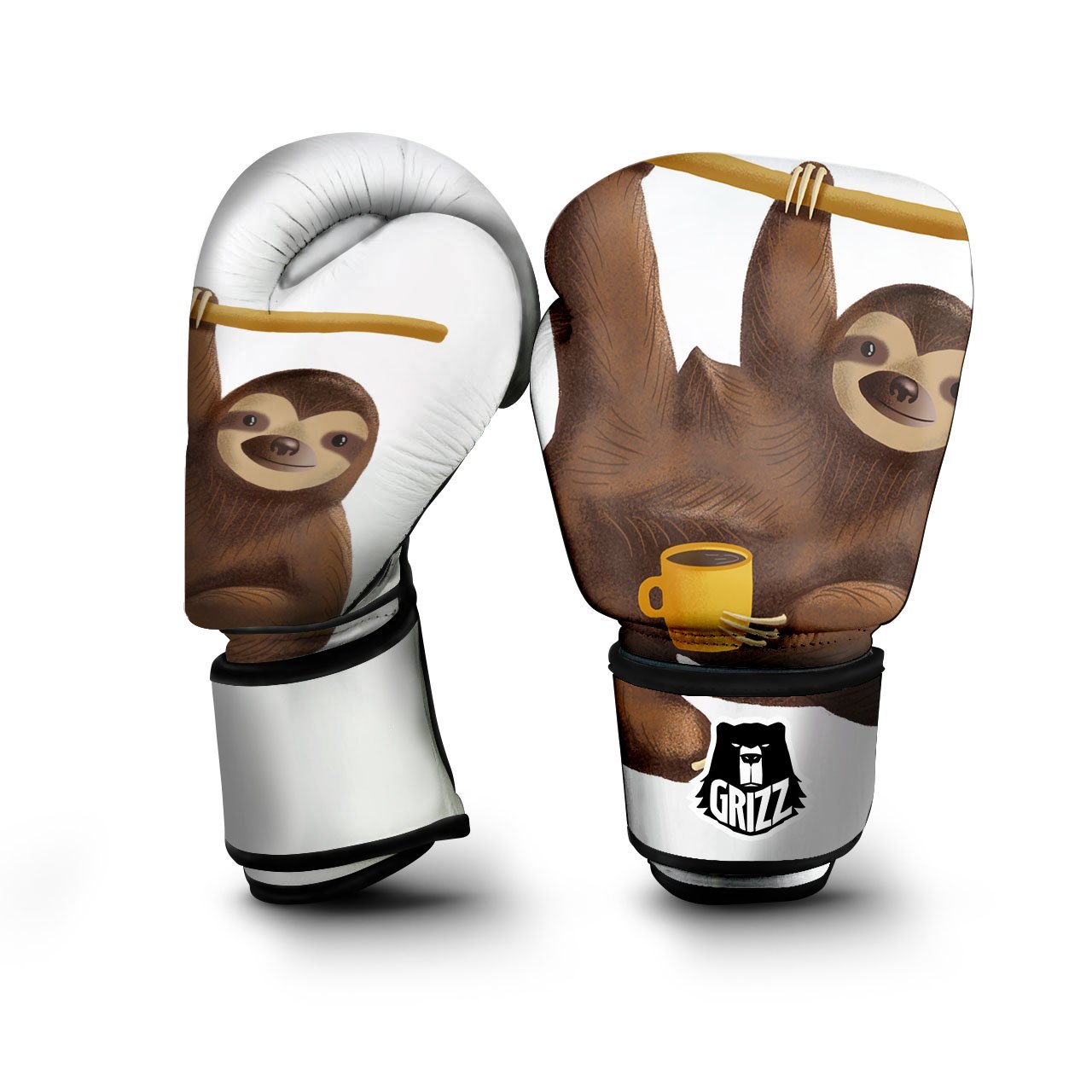 Sloth Happy Print Boxing Gloves-grizzshop