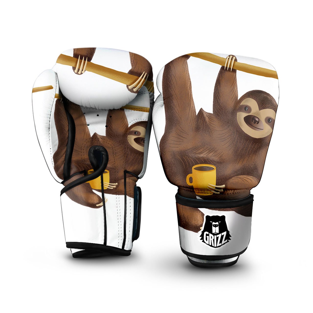 Sloth Happy Print Boxing Gloves-grizzshop
