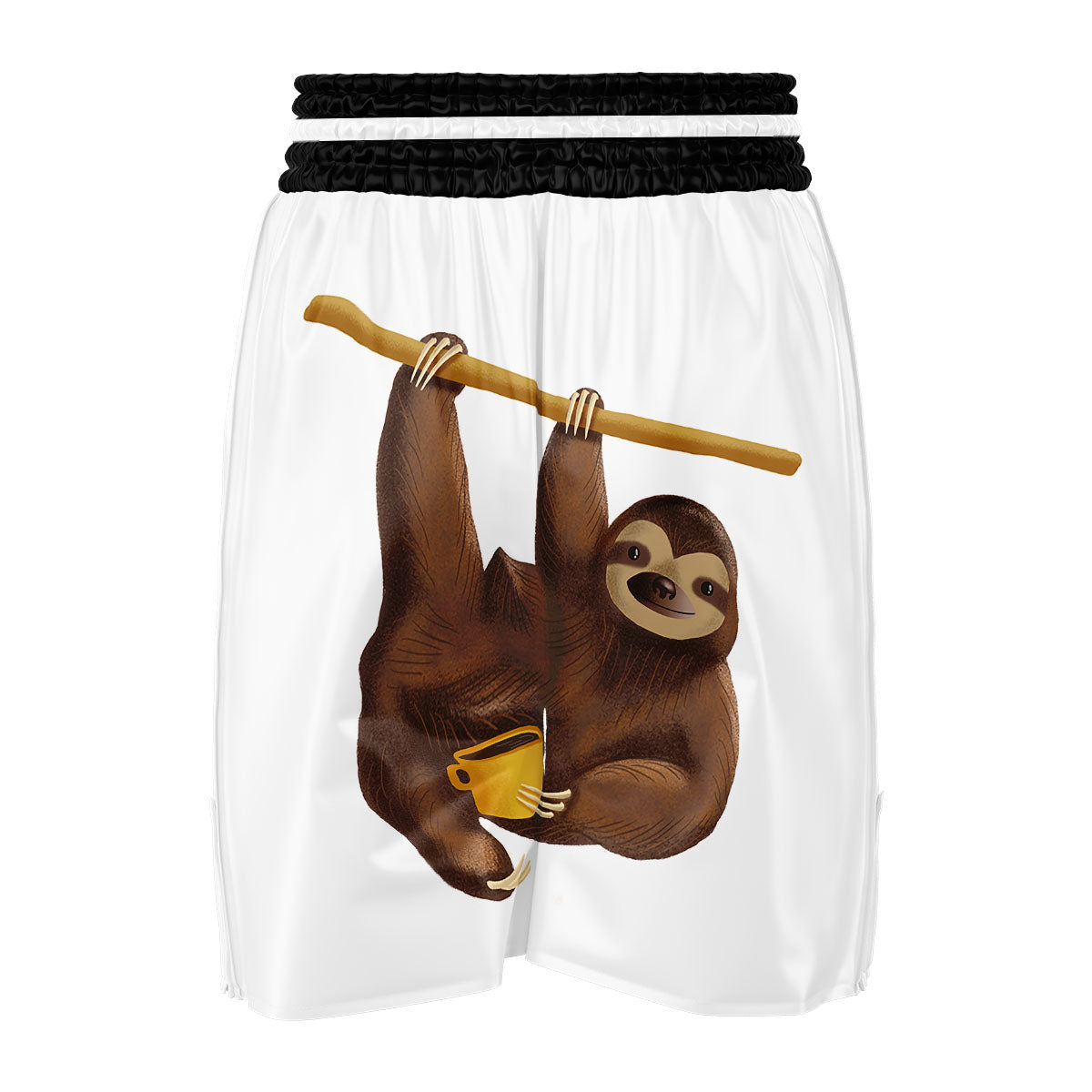 Sloth Happy Print Boxing Shorts-grizzshop