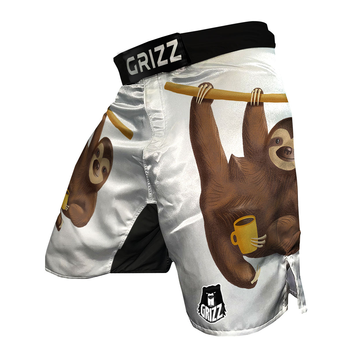 Sloth Happy Print MMA Shorts-grizzshop