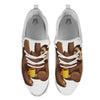 Sloth Happy Print White Athletic Shoes-grizzshop