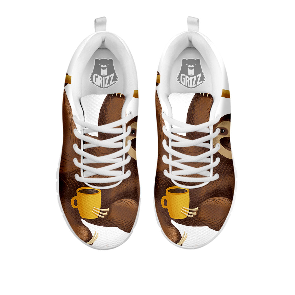 Sloth Happy Print White Sneaker-grizzshop