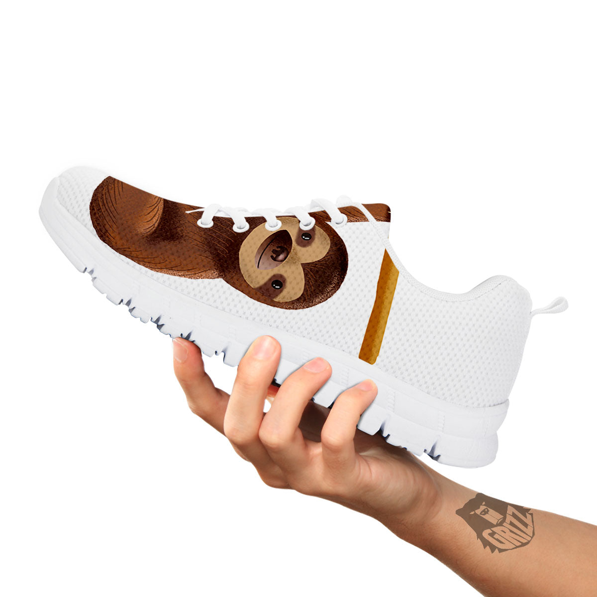 Sloth Happy Print White Sneaker-grizzshop