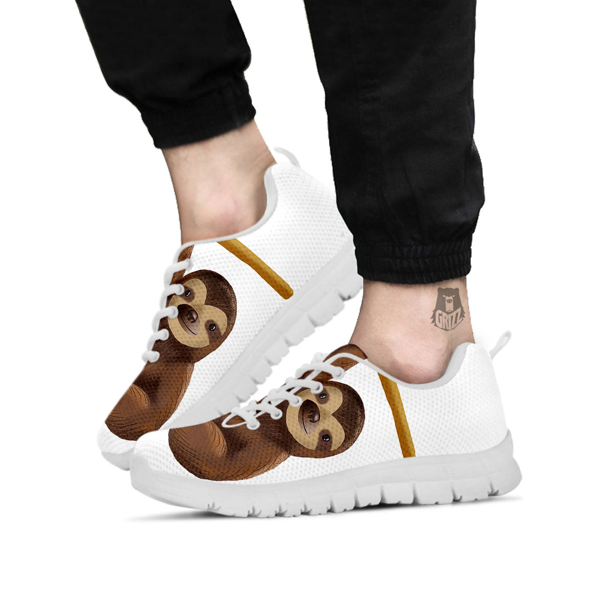 Sloth Happy Print White Sneaker-grizzshop