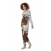 Sloth Happy Print Women's Pajamas-grizzshop