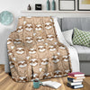 Sloth Pattern Print Blanket-grizzshop