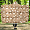 Sloth Pattern Print Hooded Blanket-grizzshop