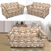 Sloth Pattern Print Loveseat Cover-grizzshop