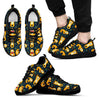 Sloth Print Pattern Black Sneaker Shoes For Men Women-grizzshop
