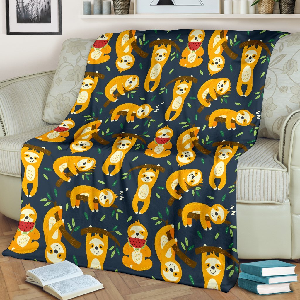 Sloth Print Pattern Blanket-grizzshop