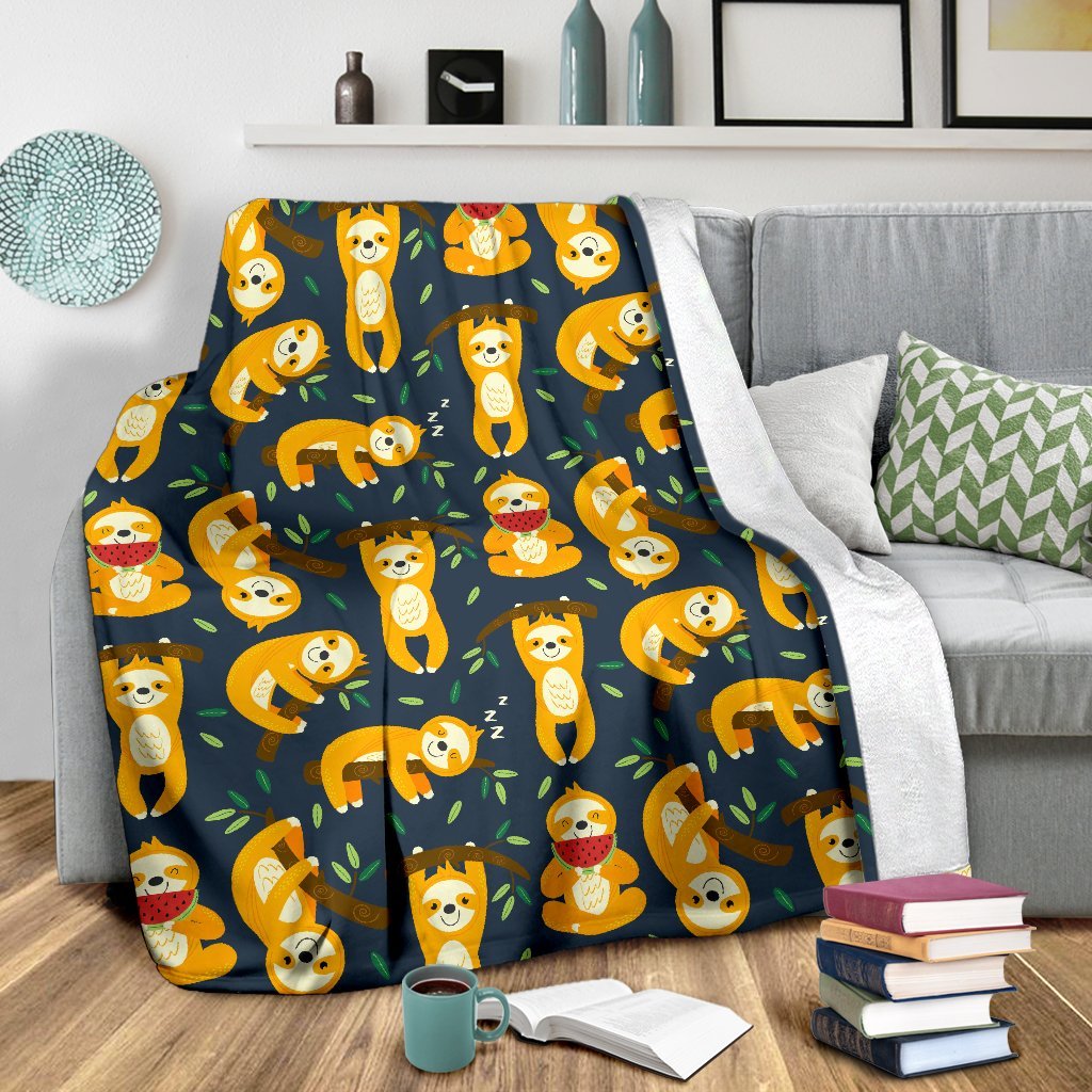 Sloth Print Pattern Blanket-grizzshop