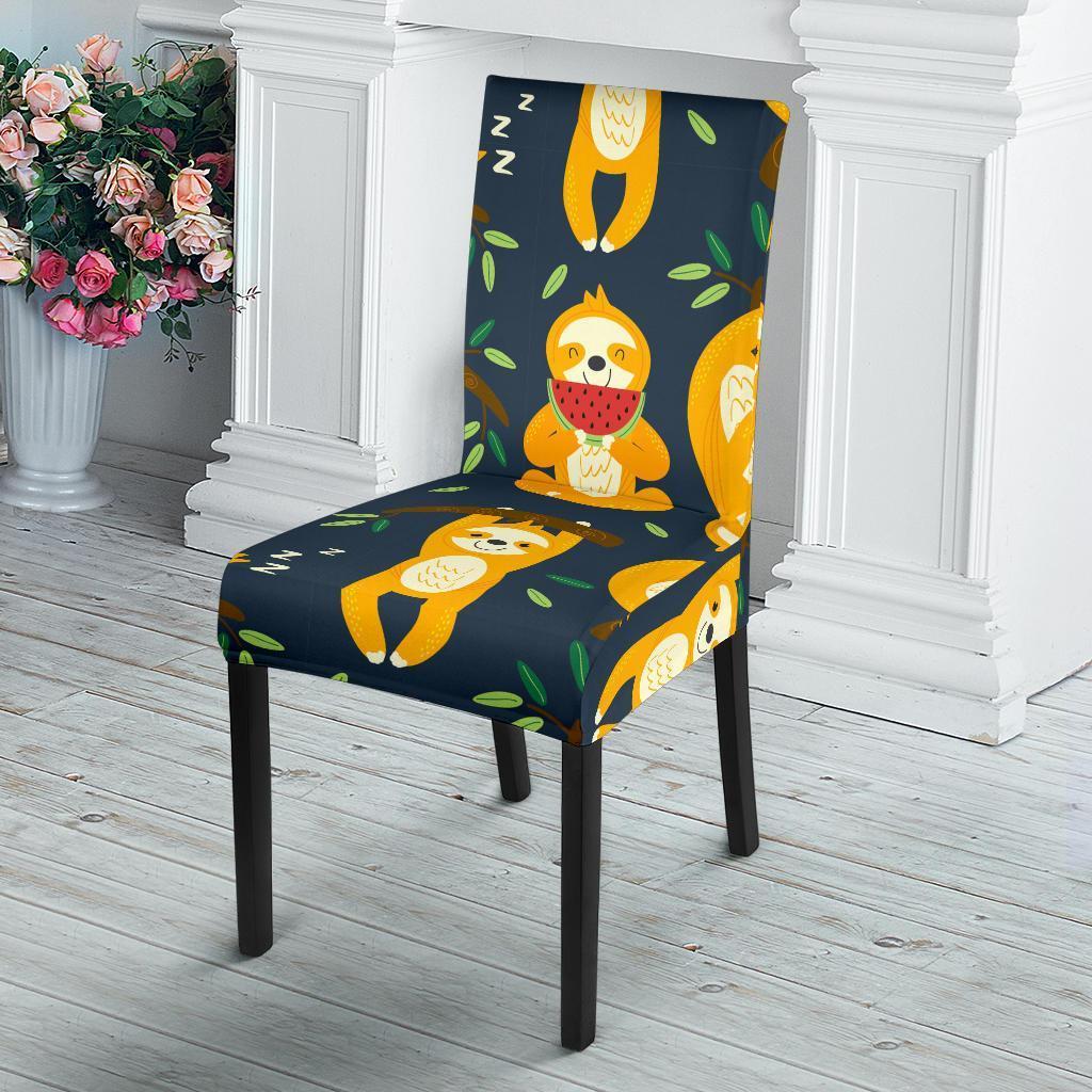 Sloth Print Pattern Chair Cover-grizzshop