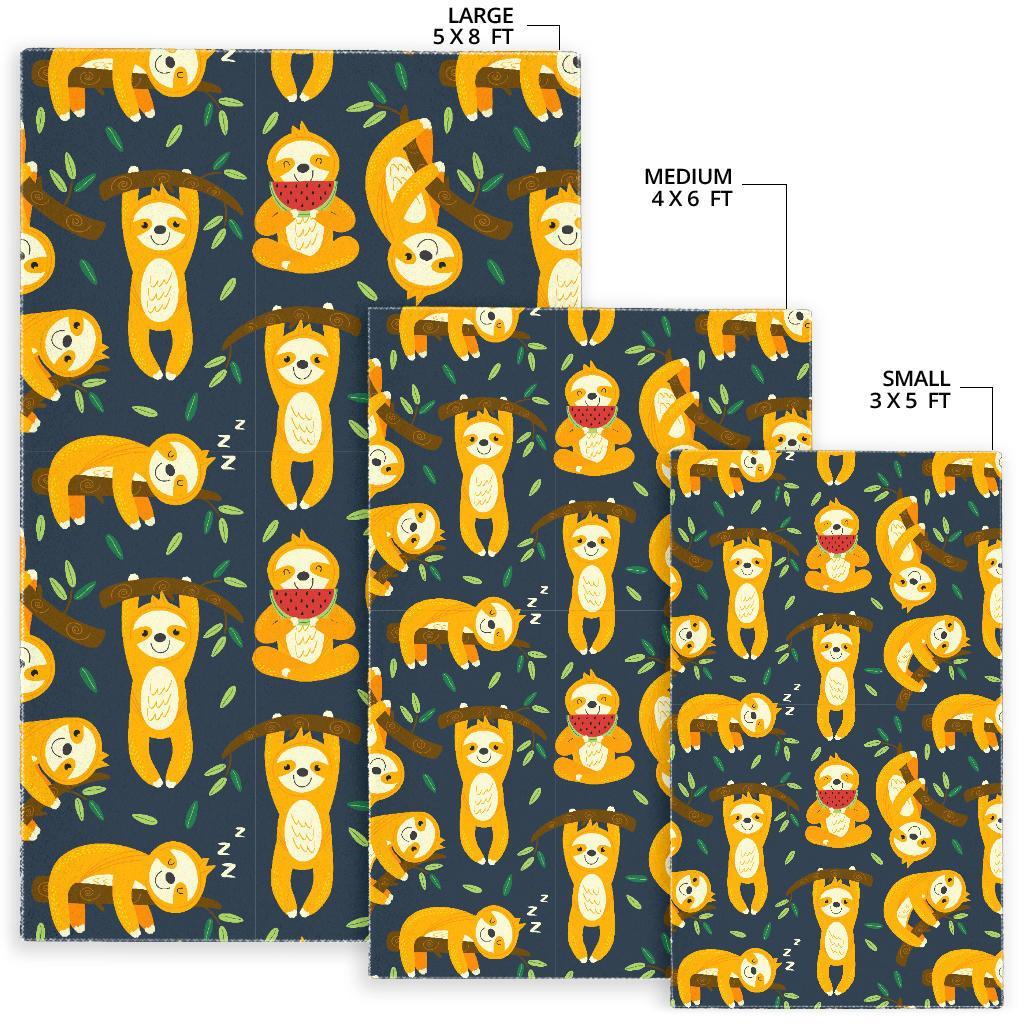 Sloth Print Pattern Floor Mat-grizzshop