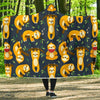 Sloth Print Pattern Hooded Blanket-grizzshop