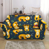 Sloth Print Pattern Loveseat Cover-grizzshop