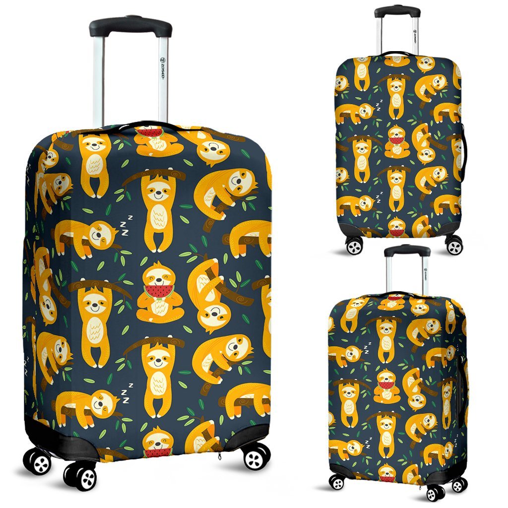 Sloth Print Pattern Luggage Cover Protector-grizzshop