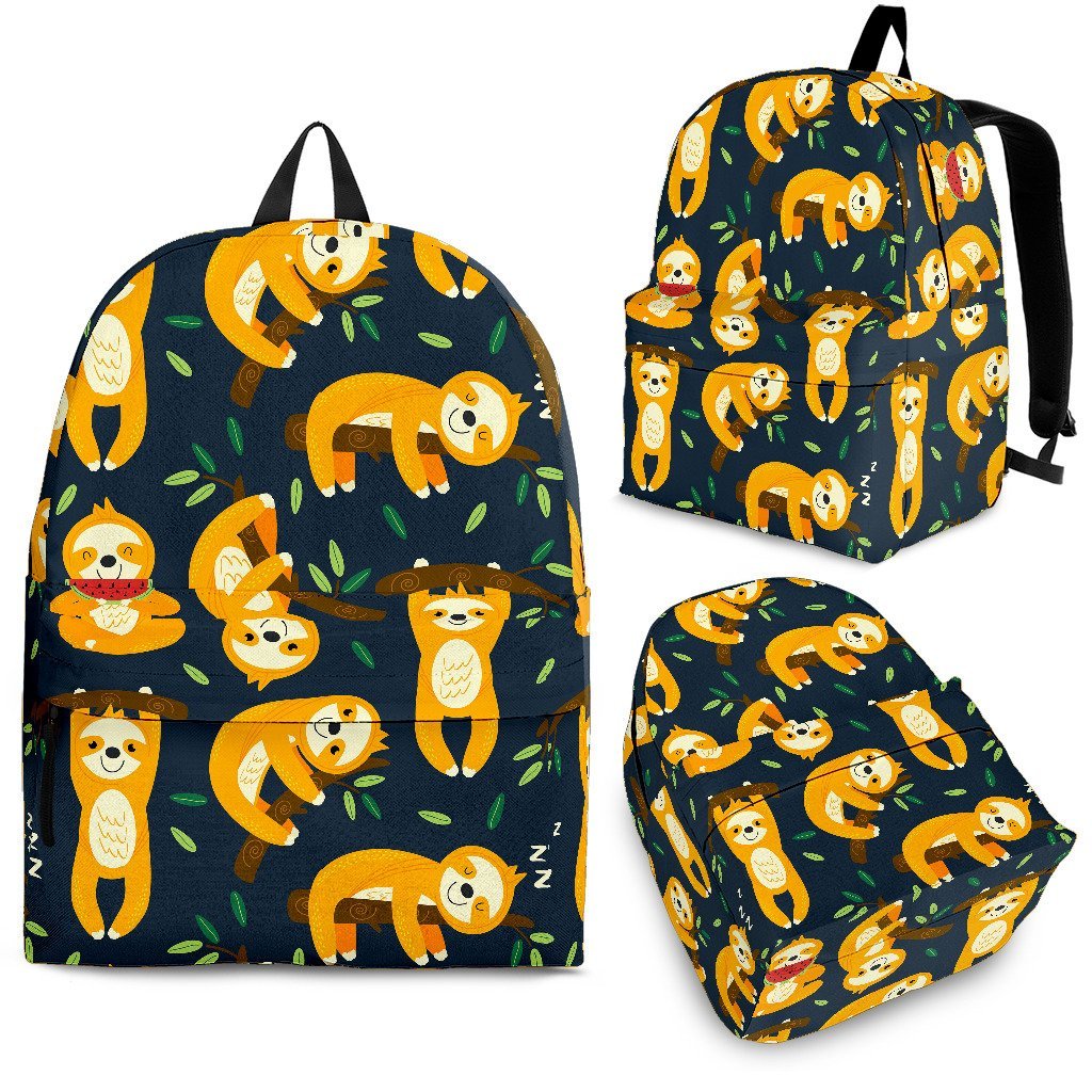 Sloth Print Pattern Premium Backpack-grizzshop