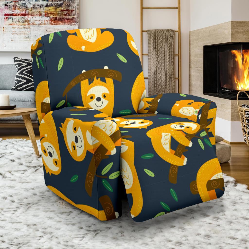 Sloth Print Pattern Recliner Cover-grizzshop