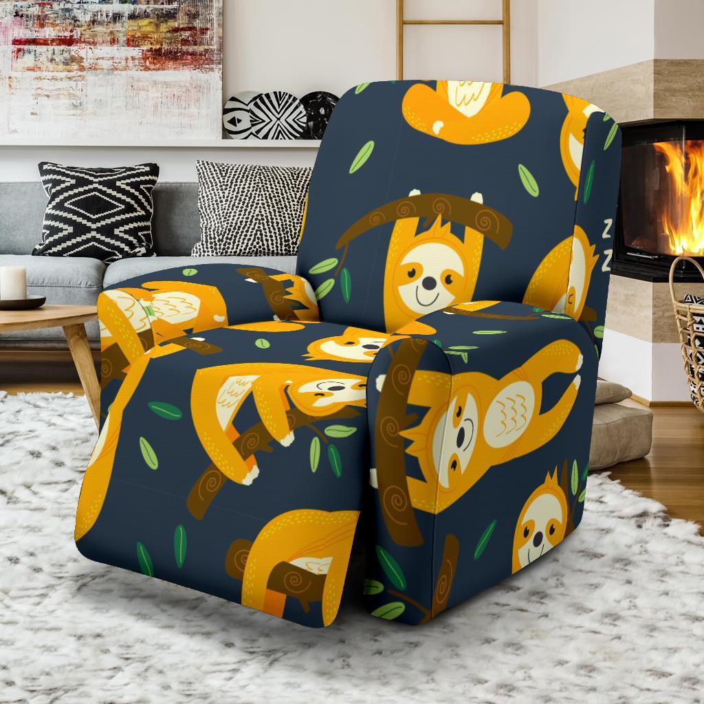 Sloth Print Pattern Recliner Cover-grizzshop