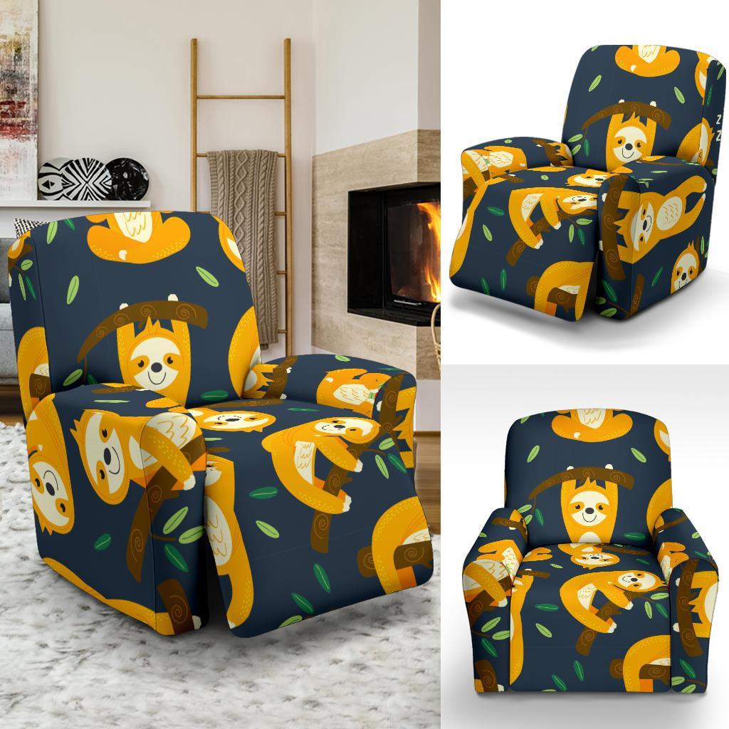 Sloth Print Pattern Recliner Cover-grizzshop