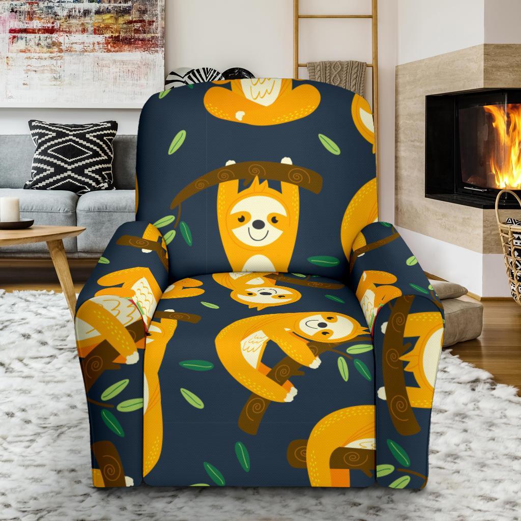 Sloth Print Pattern Recliner Cover-grizzshop