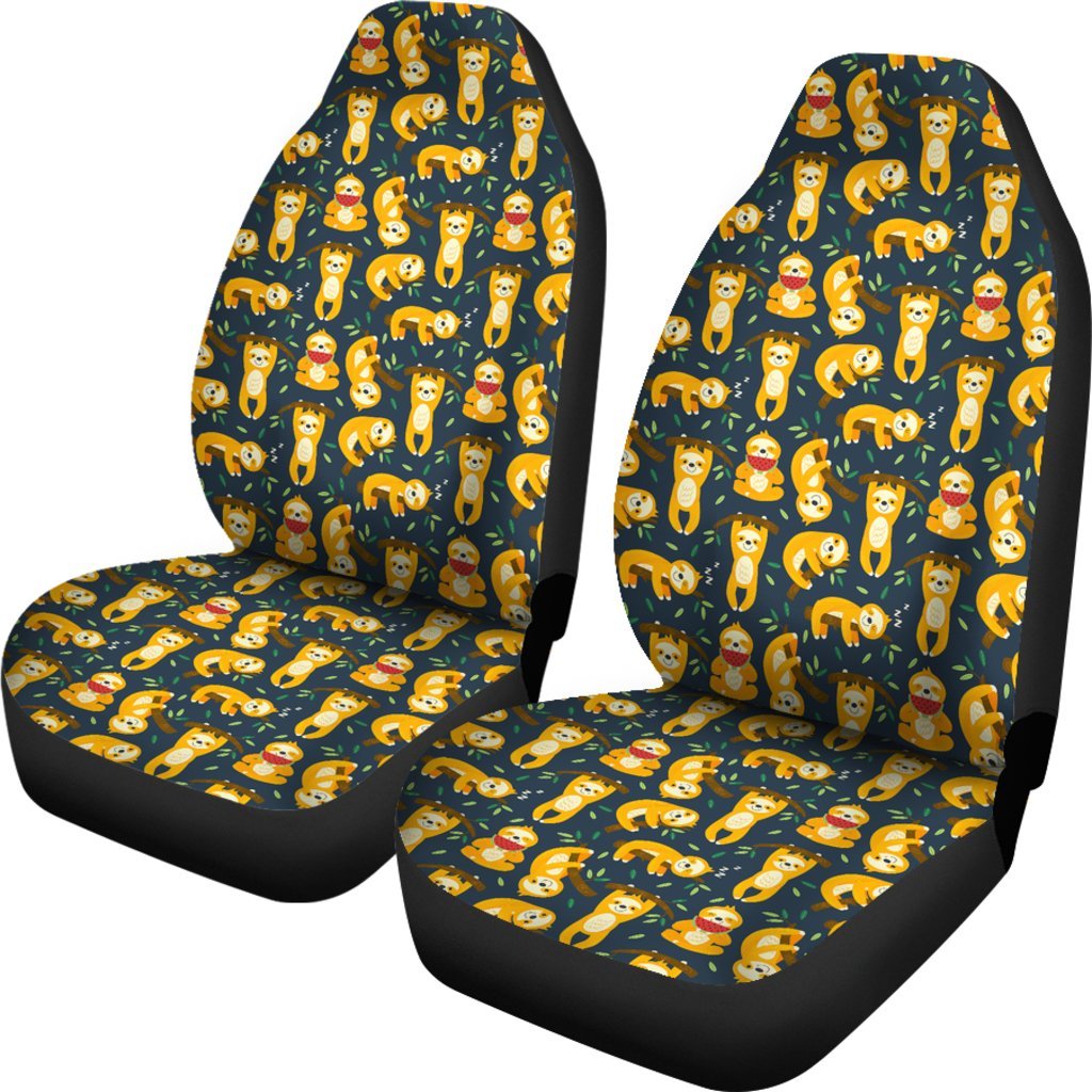 Sloth Print Pattern Universal Fit Car Seat Cover-grizzshop