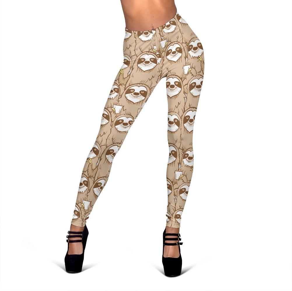 Sloth Print Pattern Women Leggings-grizzshop