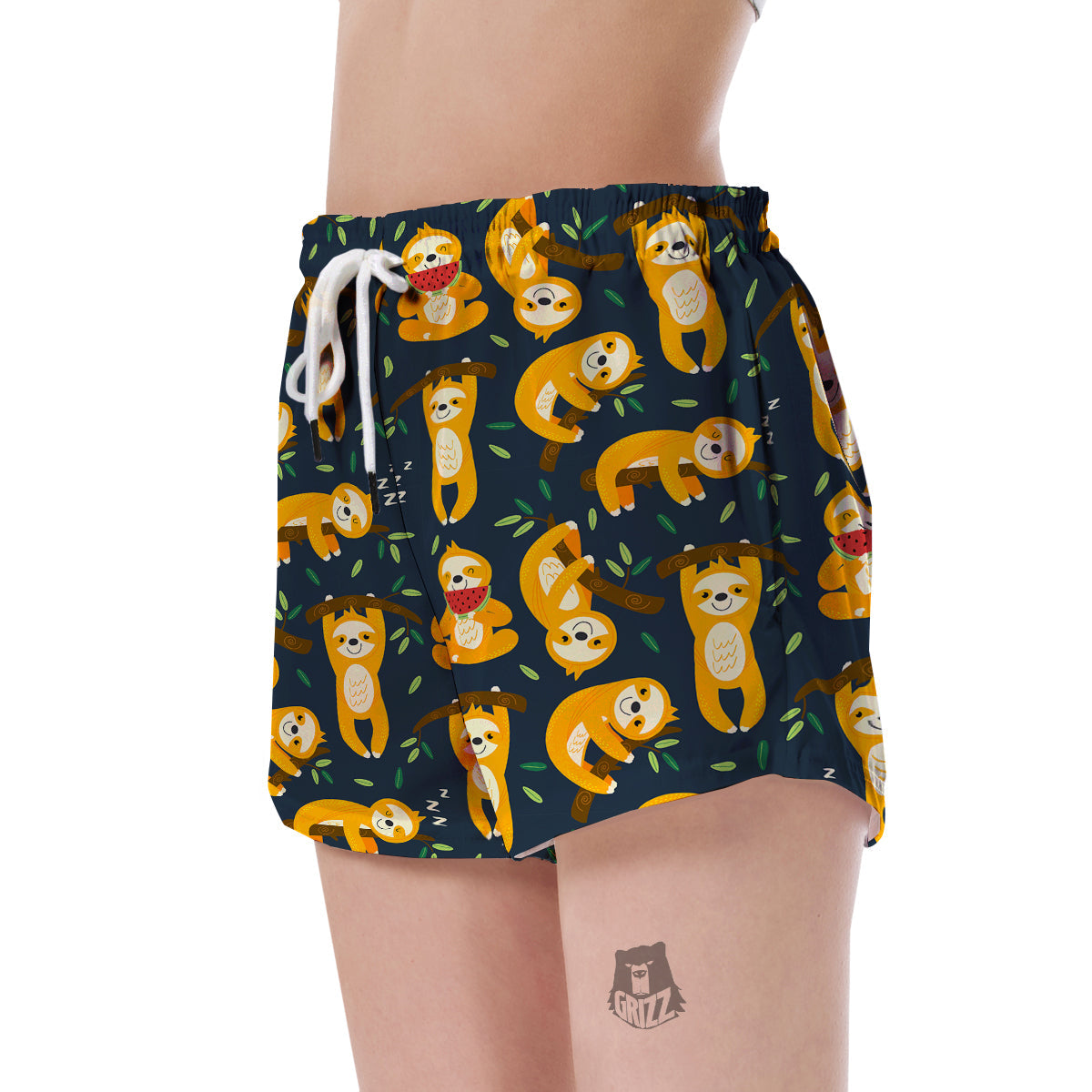 Sloth Print Pattern Women's Shorts-grizzshop