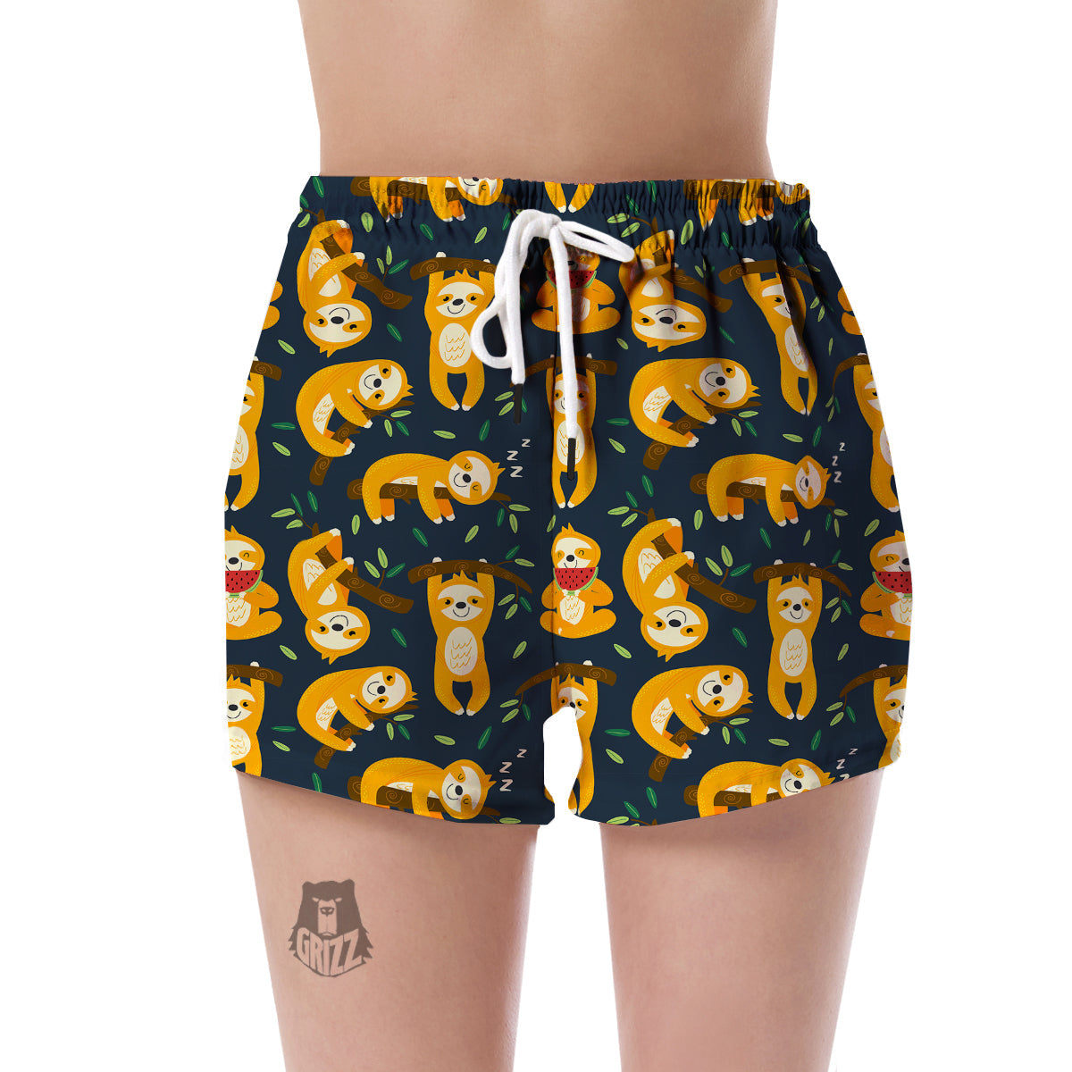 Sloth Print Pattern Women's Shorts-grizzshop